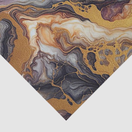 Papier Mousseline Motif en marbre noir gris noir blanc foncé (Détail)