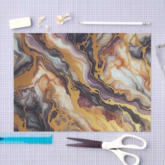 Papier Mousseline Motif en marbre noir gris noir blanc foncé (Artisanat)