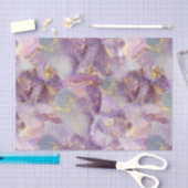 Papier Mousseline Motif en marbre Pastel Lilac, Parties scintillant  (Artisanat)