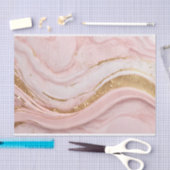 Papier Mousseline Motif en marbre rose Abstrait avec Parties scintil (Artisanat)