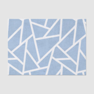 Papier Mousseline Motif en mosaïque bleu pâle et blanc