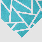 Papier Mousseline Motif en mosaïque bleu-vert et blanc (Détail)