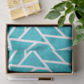 Papier Mousseline Motif en mosaïque bleu-vert et blanc (Cadeau)