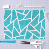 Papier Mousseline Motif en mosaïque bleu-vert et blanc (Artisanat)