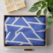 Papier Mousseline Motif en mosaïque bleue et blanche (Cadeau)