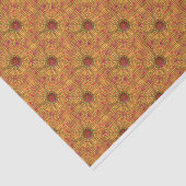 Papier Mousseline Motif en mosaïque circulaire orange doré (Détail)