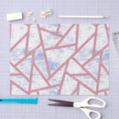 Papier Mousseline Motif en mosaïque rose et bleu (Artisanat)