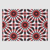 Papier Mousseline Motif en mosaïque rouge kaléidoscopique noir blanc (Recto)