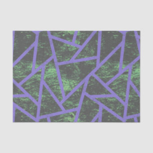 Papier Mousseline Motif en mosaïque violet et verte