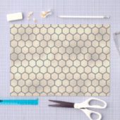 Papier Mousseline Motif en peigne de miel sur or jaune pâle (Artisanat)