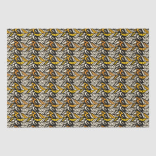Papier Mousseline Motif en plumes de paon noir et or Whimsical