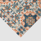 Papier Mousseline Motif en tuile espagnole Terracotta Talavera Décou (Détail)