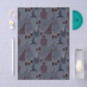 Papier Mousseline Motif ensorcelant d'Halloween au clair de lune