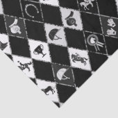 Papier Mousseline Motif équestre noir blanc élégant (Détail)