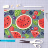 Papier Mousseline Motif Été Pastèque Baie (Artisanat)