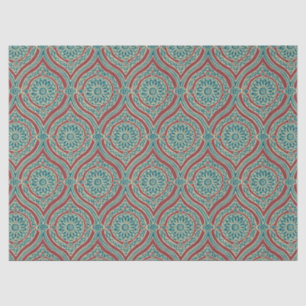 Papier Mousseline Motif ethnique chic d'Ogee dans marron, Teal et le