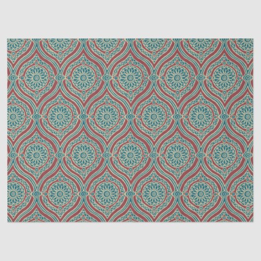Papier Mousseline Motif ethnique chic d'Ogee dans marron, Teal et le (Recto)