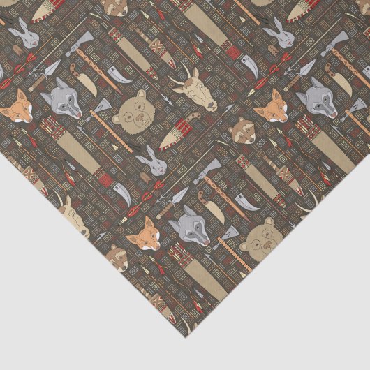 Papier Mousseline Motif ethnique de chasse (Détail)