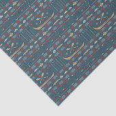 Papier Mousseline Motif ethnique de pêche (Détail)