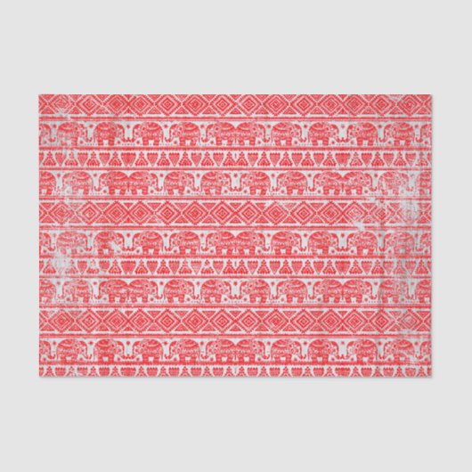 Papier Mousseline Motif ethnique d'éléphant de Boho (Recto)