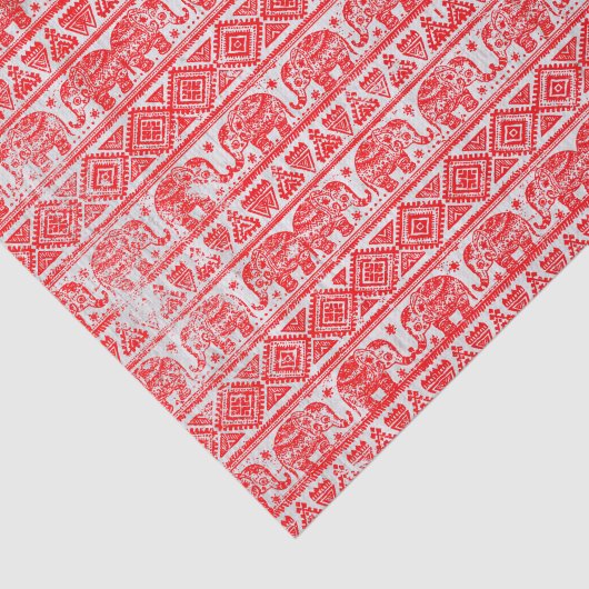 Papier Mousseline Motif ethnique d'éléphant de Boho (Détail)