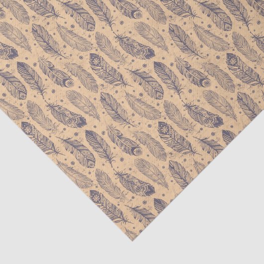 Papier Mousseline Motif ethnique d'ensemble de plume (Détail)