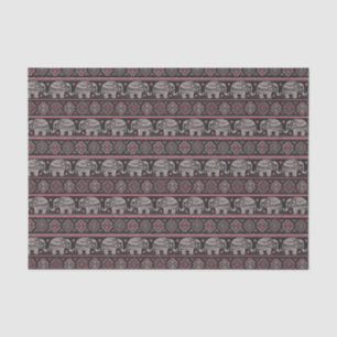 Papier Mousseline Motif ethnique noir d'éléphant