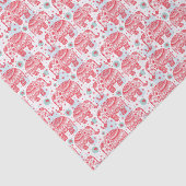 Papier Mousseline Motif ethnique rouge d'éléphant (Détail)