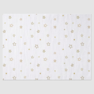 Papier Mousseline Motif étoilé mignon en blanc
