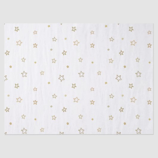 Papier Mousseline Motif étoilé mignon en blanc (Recto)