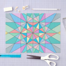 Motif étoile triangle mosaïque pastel coloré