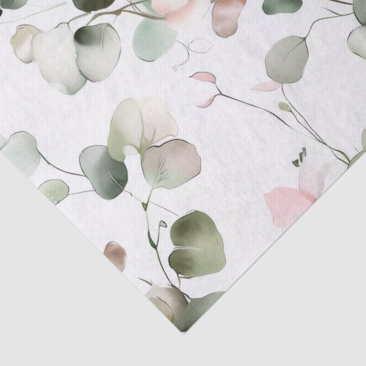 Papier Mousseline Motif Eucalyptus aquarelle (Détail)