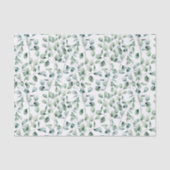Papier Mousseline Motif Eucalyptus aquarelle (Recto)