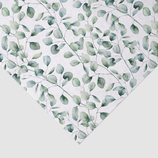 Papier Mousseline Motif Eucalyptus aquarelle (Détail)