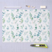 Papier Mousseline Motif Eucalyptus aquarelle (Artisanat)