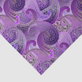 Papier Mousseline Motif Exotic Purple Paisley (Détail)