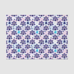 Papier Mousseline motif exotique de paon de l'Inde