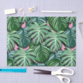 Papier Mousseline Motif exotique Feuille tropical vert (Artisanat)