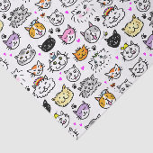 Papier Mousseline Motif face chats Whimsical (Détail)