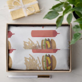 Papier Mousseline Motif Fast Food Burger Fries (Cadeau)