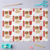 Papier Mousseline Motif Fast Food Burger Fries (Artisanat)
