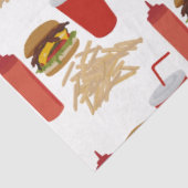 Papier Mousseline Motif Fast Food Burger Fries (Détail)