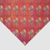 Papier Mousseline Motif Festif Camel En Rouge (Détail)