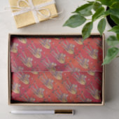 Papier Mousseline Motif Festif Camel En Rouge (Cadeau)