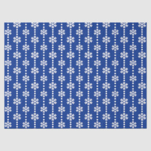 Papier Mousseline Motif festif de flocons de neige hivernaux bleus e
