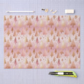 Papier Mousseline Motif festif des arbres d'or rose mignonne (Artisanat)