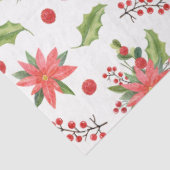 Papier Mousseline Motif festif des poinsettia et des baies de Noël (Détail)