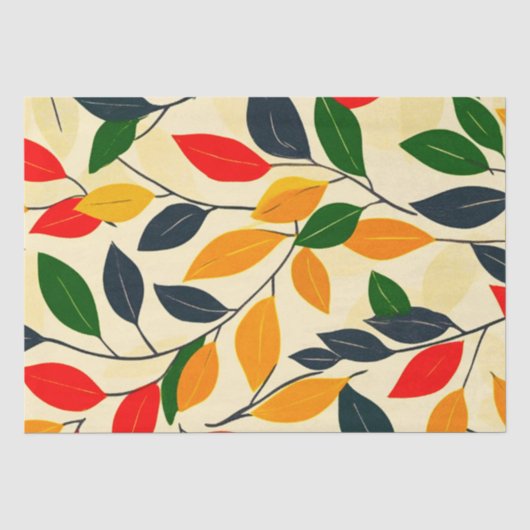 Papier Mousseline Motif feuille (Recto)