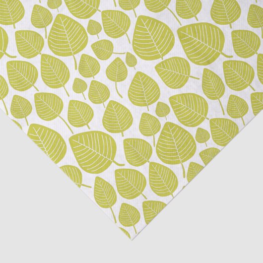 Papier Mousseline Motif feuille - Banana Green (Détail)