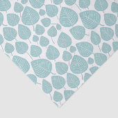Papier Mousseline Motif feuille - bleu clair vert (Détail)
